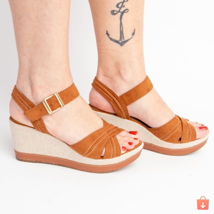 Sandália Anabela Feminina Salto Baixo Super Leve - Imagem 5