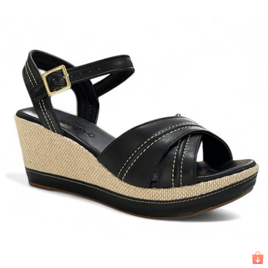 Sandália Anabela Feminina Salto Baixo Super Leve - Imagem 8