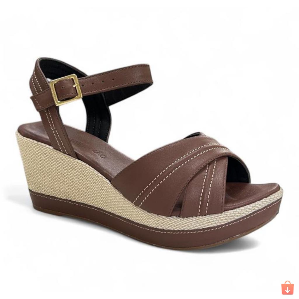 Sandália Anabela Feminina Salto Baixo Super Leve - Imagem 9