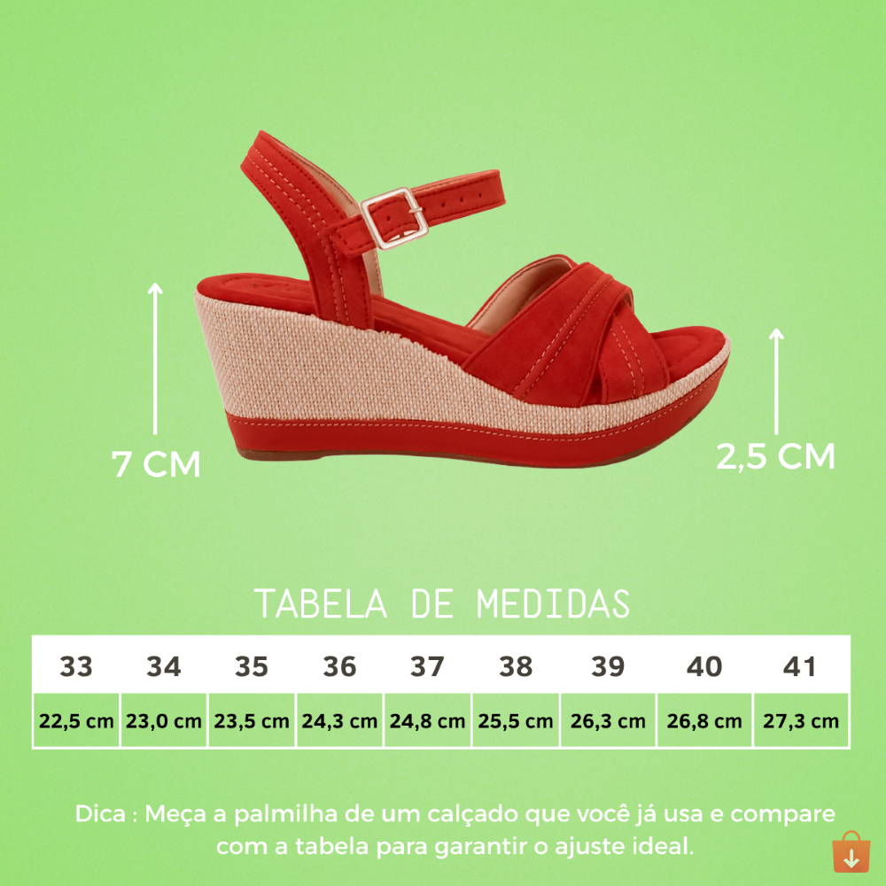 Sandália Anabela Feminina Salto Baixo Super Leve - Imagem 10