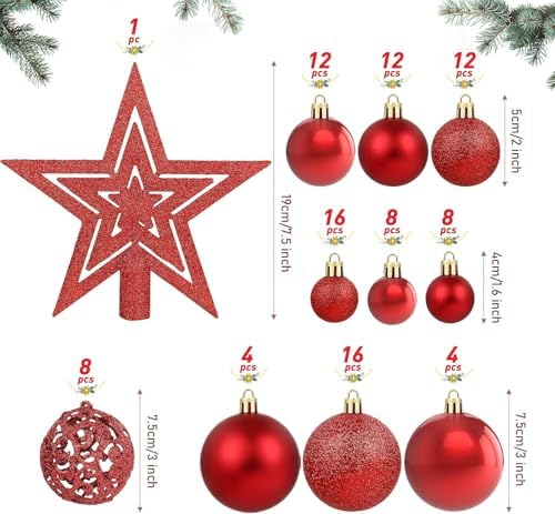 Enfeites de Bolas de Natal BEMMY – 101 Und Cores Variadas - Imagem 2