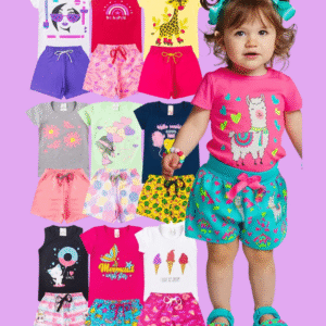 Kit 10 Peças Infantil Menina Verão conquista pais pela praticidade e ótimo custo